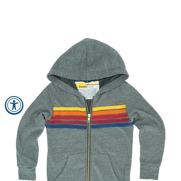 Aviator Nation Kids Size 6 - 5 Stripe Sweatsuit RARE matching set! - Picture 2 of 6